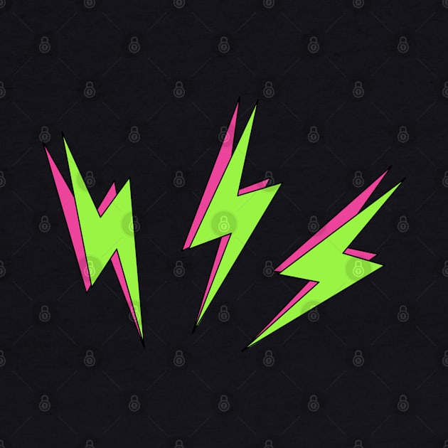 Lightning Bolts (Lime Green & Hot Pink) by Bufo Boggs